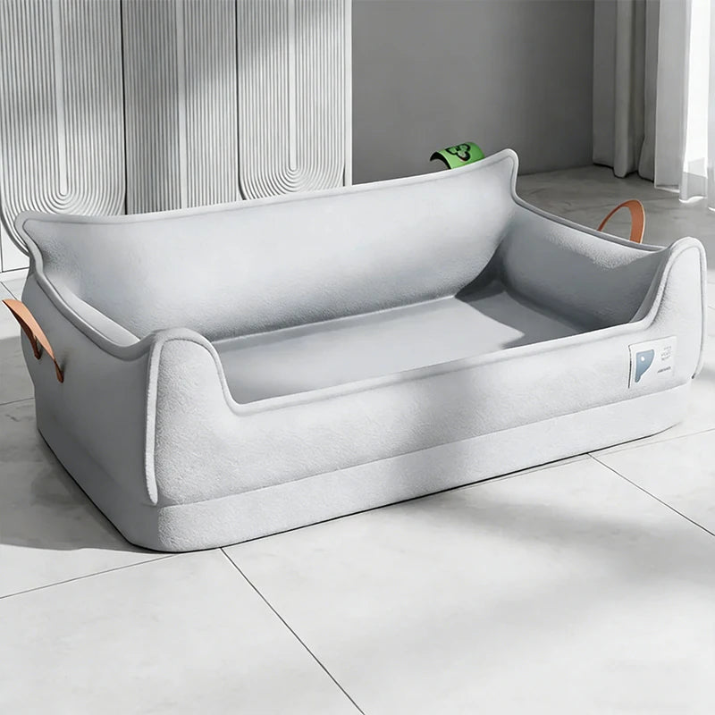 Orthopedic Leather Dog Bed Sofa with Non-Slip Bottom and Waterproof Washable Cushion