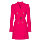 Women's Double Breasted Belted Blazer Dress