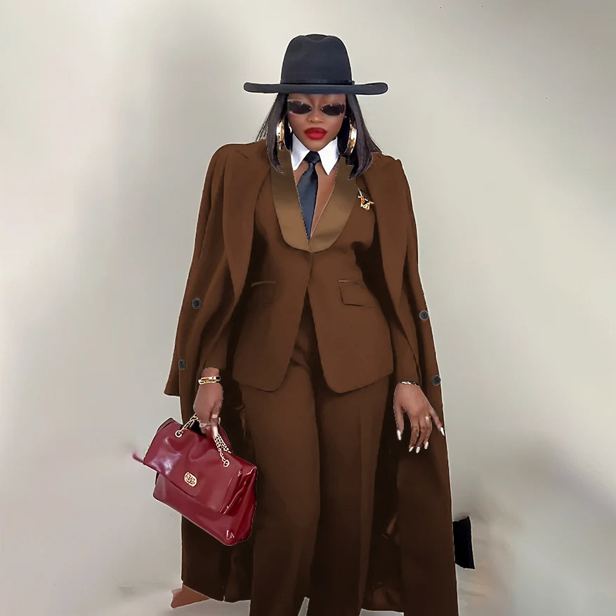 Men's Tailored Three-Piece Blazer Vest and Pants Suit