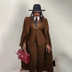 Men's Tailored Three-Piece Blazer Vest and Pants Suit