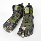 Unisex Cotton Five-Finger Athletic Shoes Hook & Loop Patchwork Sneakers