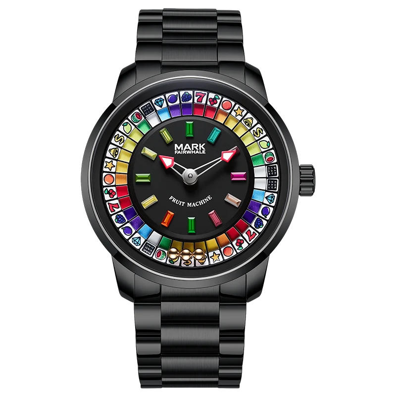 Men's Full Color Rotatable Dial Quartz Watch with Luminous Wheel