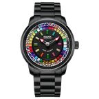 Men's Full Color Rotatable Dial Quartz Watch with Luminous Wheel
