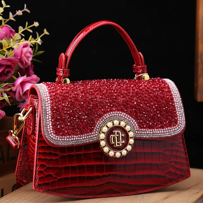 Women's Crocodile Pattern Leather Shoulder Crossbody Bag