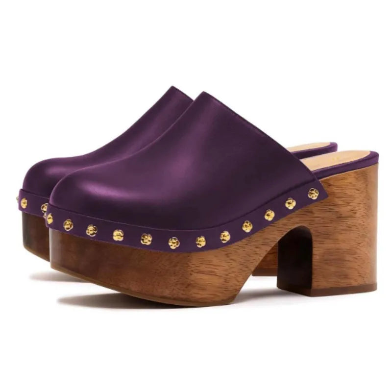 Women's Closed Toe Platform High Heel Slippers
