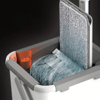 Wet and Dry Mop Set, Flat Mop with Built-in Scraper and Bucket, Suitable for Kitchen, Bathroom, Bedroom, and Living Room Floors