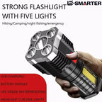 Rechargeable LED Flashlight with Side Light and 3 Lighting Modes