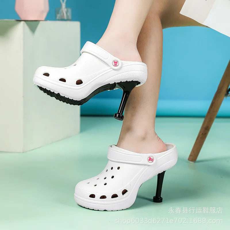 Women's High Heel Platform Clog Slippers