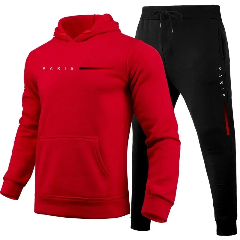 Men's Casual Hoodie and Sweatpants Two Piece Tracksuit Set