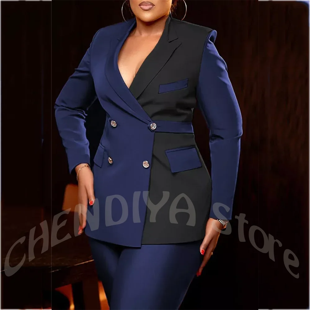 Women's Classic Tailored Blazer and Trousers Suit Set