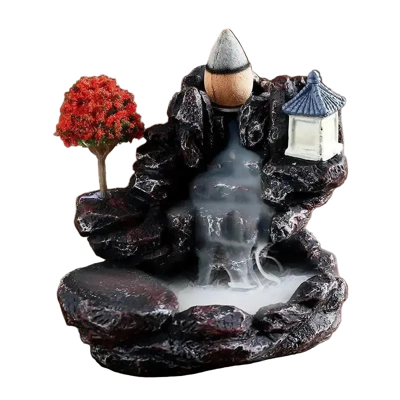 Mountain River Waterfall Backflow Incense Burner and Tabletop Ornament