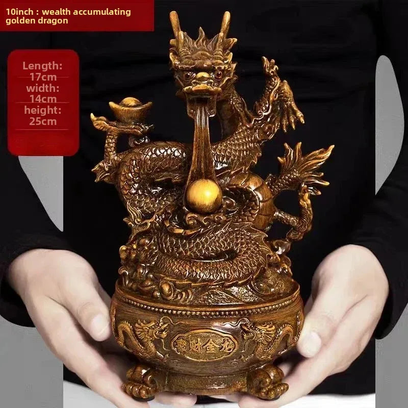Dragon Wealth Statue and Desktop Decorative Figurine