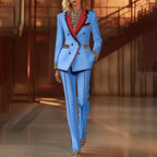 Women's Leopard Print Two-Piece Suit Set