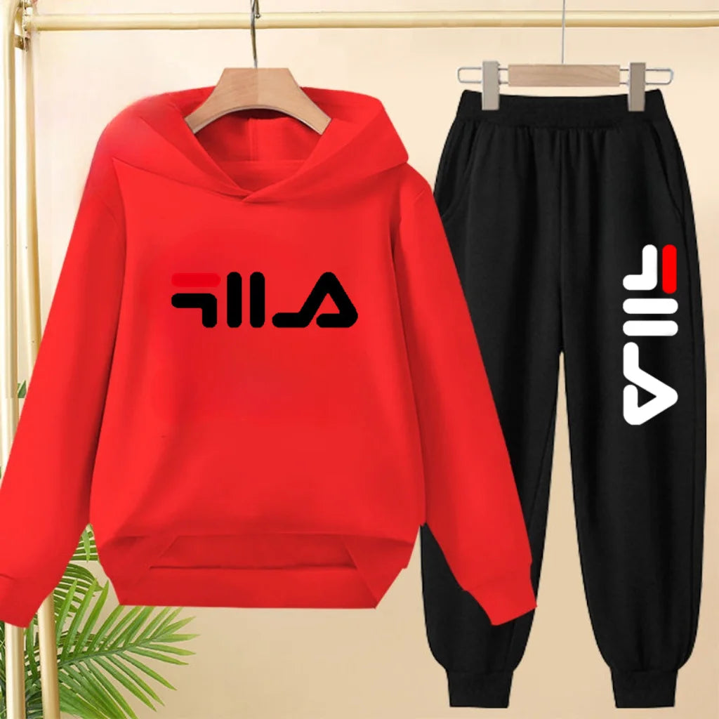 Kids' Pullover Hoodie Sweatshirt Pants Two-Piece Set