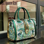 Women's Microfiber Synthetic Leather Boston Handbag