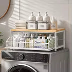 Metal Microwave Stand with Drawer and Multipurpose Countertop Storage Rack