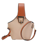 Women's Solid Bucket Shoulder Handbag Versatile Crossbody 9-inch