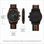 Men's Wooden Chronograph Watch with Luminous Hands and Gift Box