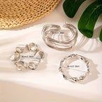 Women's Fashion Punk Irregular Open Cuff Bracelet Set