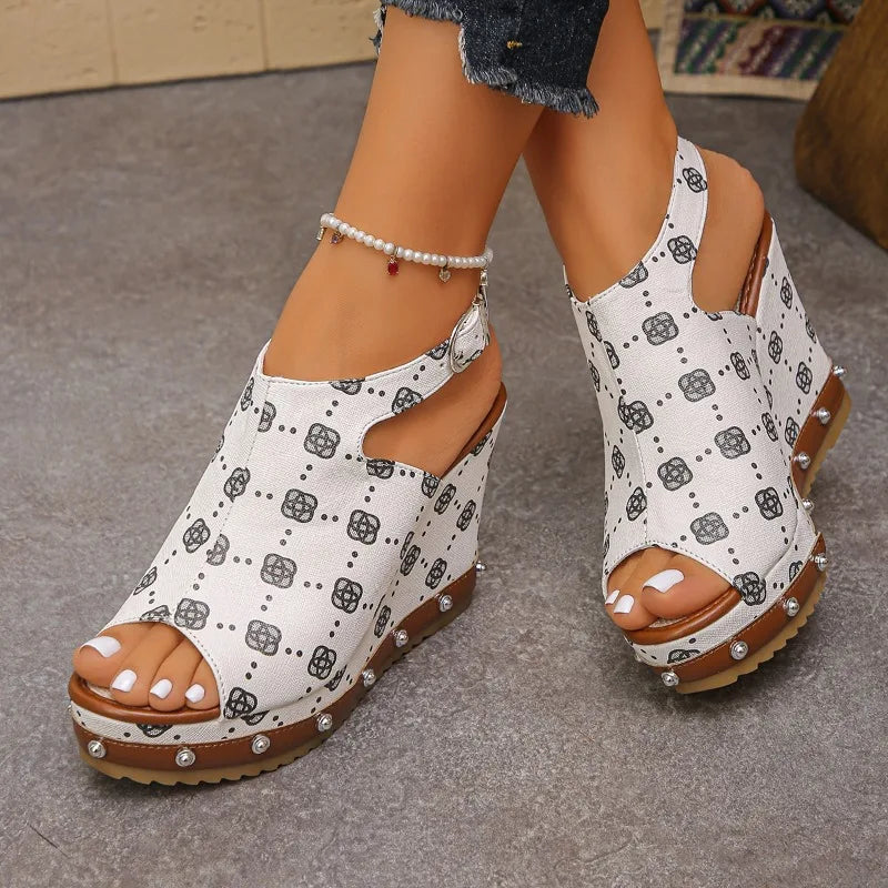 Women's Comfortable Wedge Sandals Summer Slingback Thick Sole