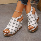 Women's Comfortable Wedge Sandals Summer Slingback Thick Sole