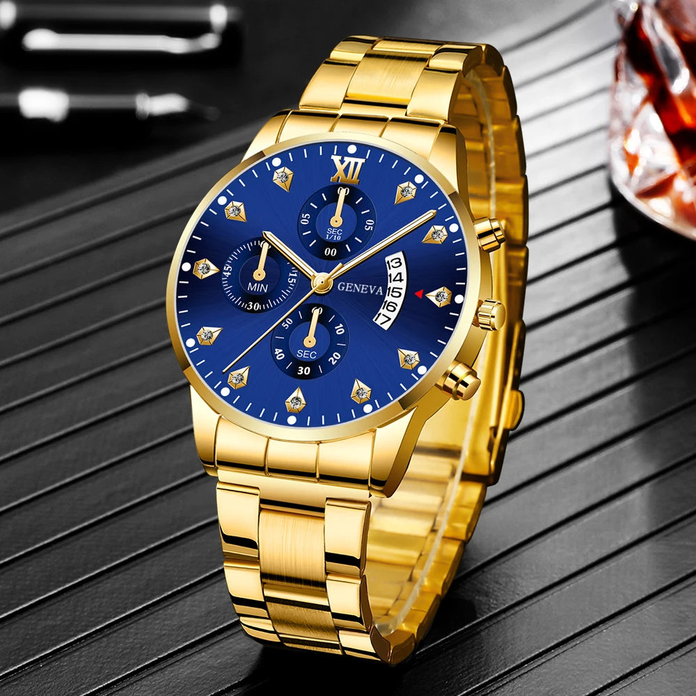 Couple's Alloy Quartz Watch Roman Numeral Round Case