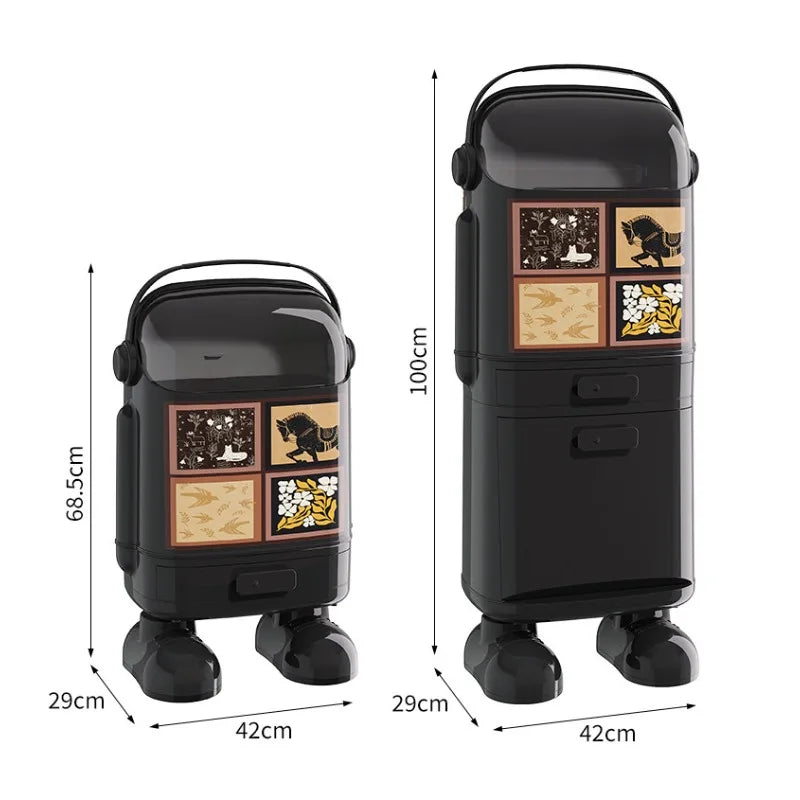 Multi-Layer Kitchen Trash Can with Lid and Odor Control