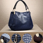 Women's Crocodile Pattern Shoulder Tote Bag