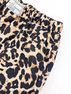 Girls' Bowtie Leopard Print Fleece Hoodie Pants Two-Piece Set