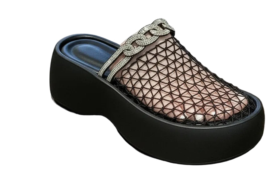 Women's Platform Summer Sandals Rhinestone Decoration Non-Slip Outdoor Slides