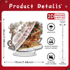 Bohemian Christmas Flat Acrylic Plaque and Desktop Tabletop Ornament