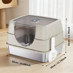 Stainless Steel Enclosed Cat Litter Box with Lid and Splash-Proof Sides