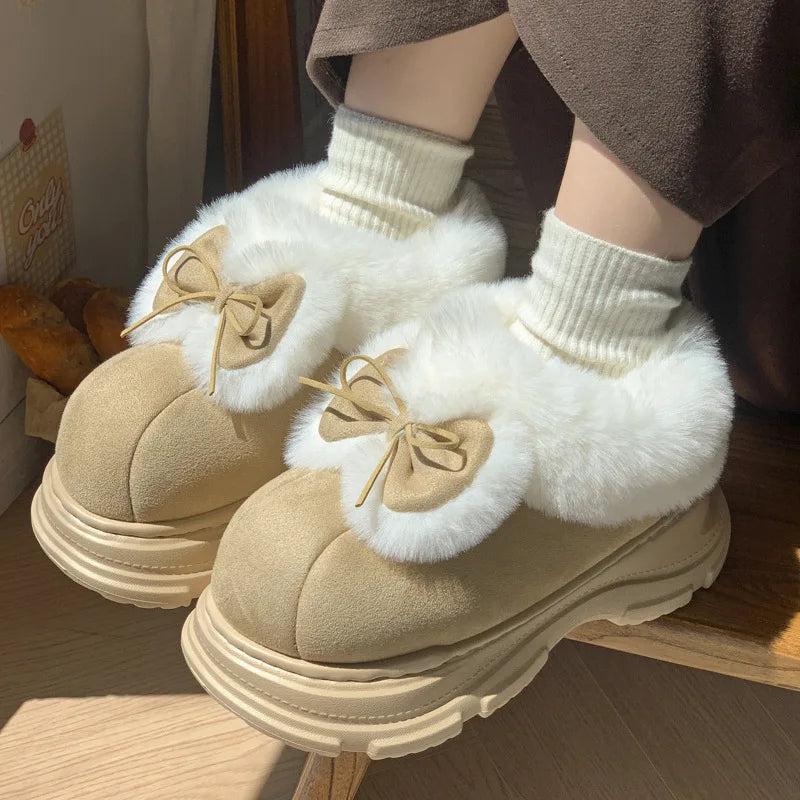 Women's Warm Plush Platform Slipper Boots