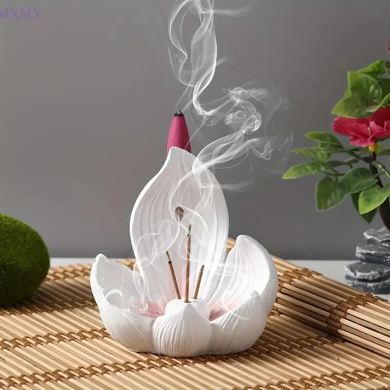 Resin Lotus Incense Burner Plate and Desktop Tabletop Ornament