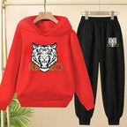 Kids' Tiger Print Hoodie Sweatshirt Pants Set
