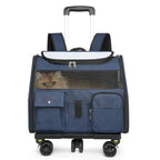 Portable Breathable Foldable Rolling Pet Trolley Backpack