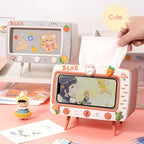 Retro Television Shaped Tissue Box Cover and Phone Stand