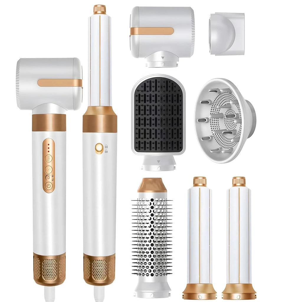 7-in-1 High Speed Ionic Hair Dryer Brush and Auto Curler Set