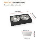 Adjustable Elevated Dog Feeder with Double Stainless Steel Bowls for All Breeds