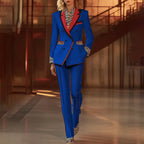 Women's Leopard Print Two-Piece Suit Set