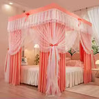Princess Palace Style Blackout Mosquito Net Bed Canopy with Triple Doors