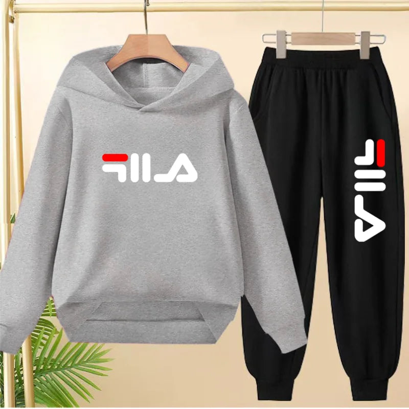 Kids' Pullover Hoodie Sweatshirt Pants Two-Piece Set