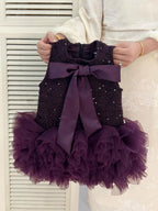 Girls' Bow Mesh Trim Princess Vest Dress