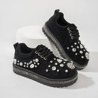Women's Crystal Decoration Non-Slip Platform Casual Shoes