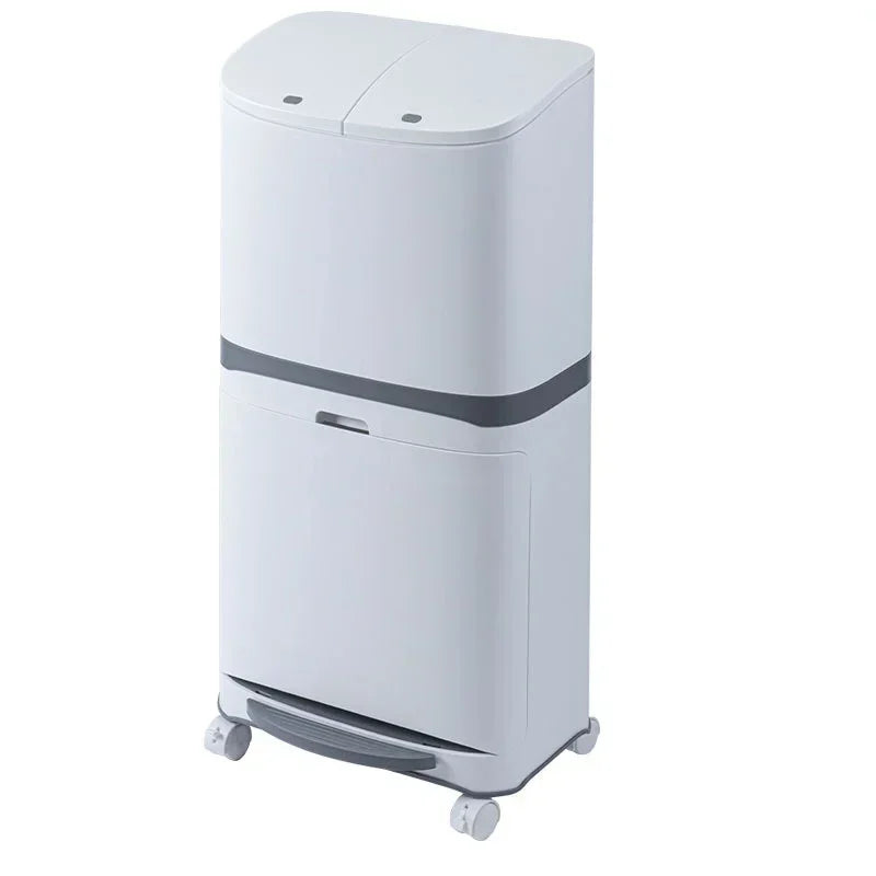 Double Layer Pedal Trash Can with Dry Wet Separation Lid