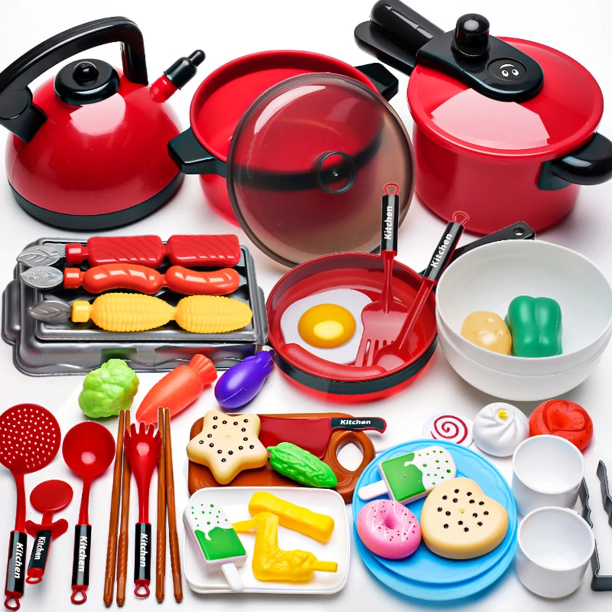 Kids Chef Pretend Play Cooking Kitchen Utensils Toy Set