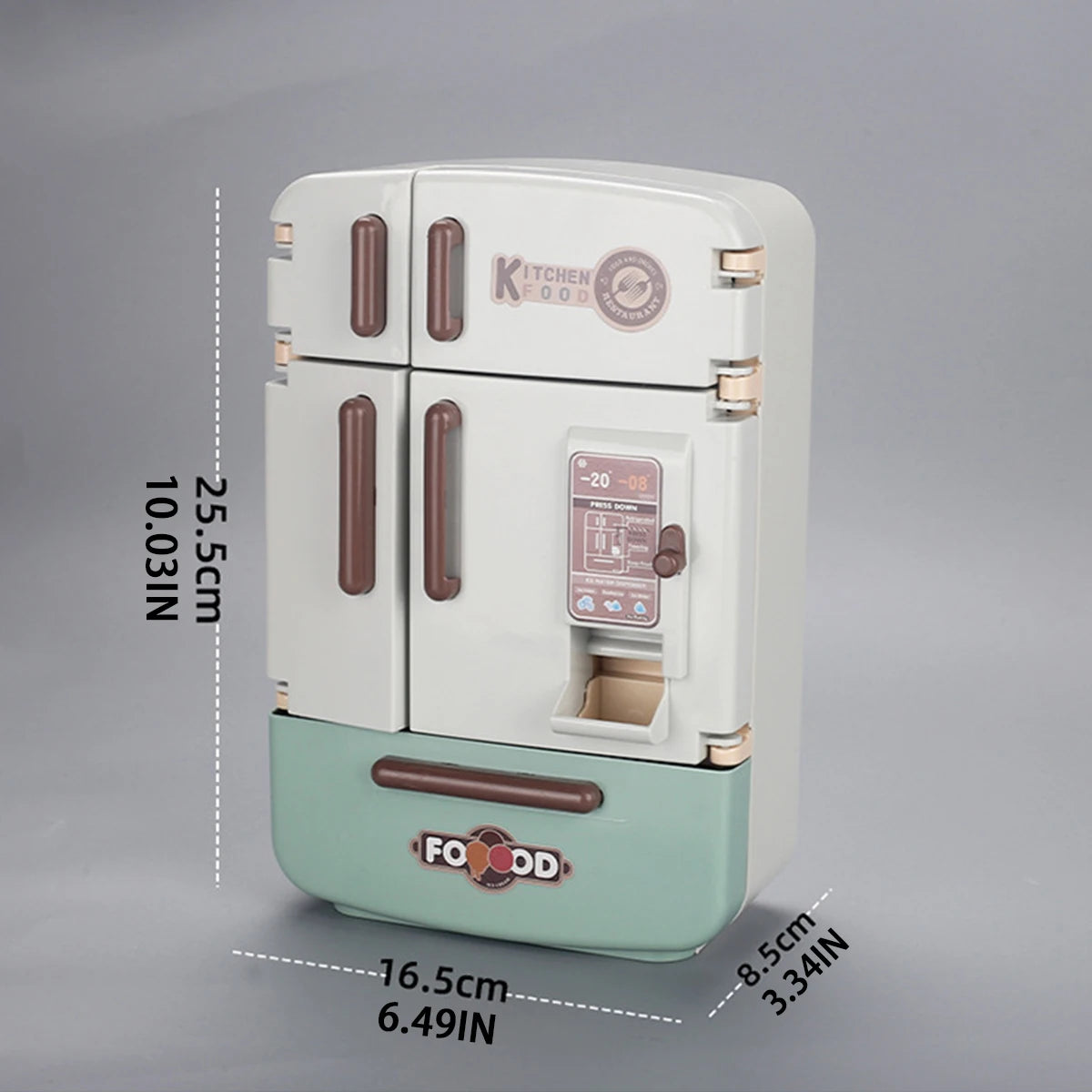 Kids' 1:12 Miniature Double Door Refrigerator Toy with Kitchen Accessories