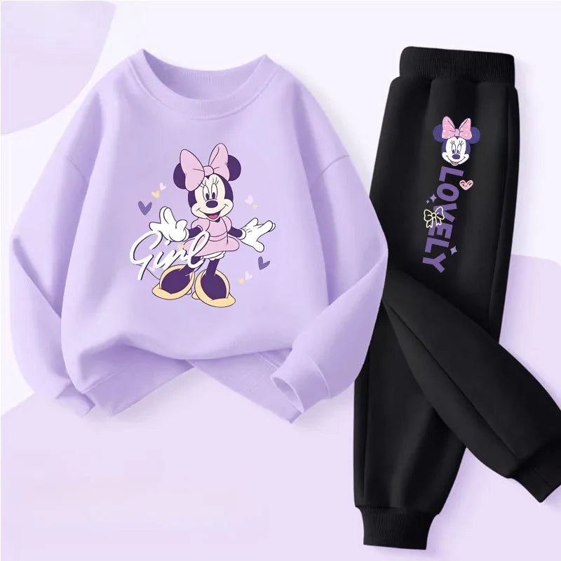 Girls' O-Neck Sweatshirt Pants Two-Piece Set FA001668