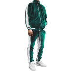 Men's Casual Velvet Jacket and Pants Tracksuit Set