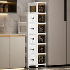 6.7 Inch Ultra Narrow Slit Storage Cabinet with Drawers